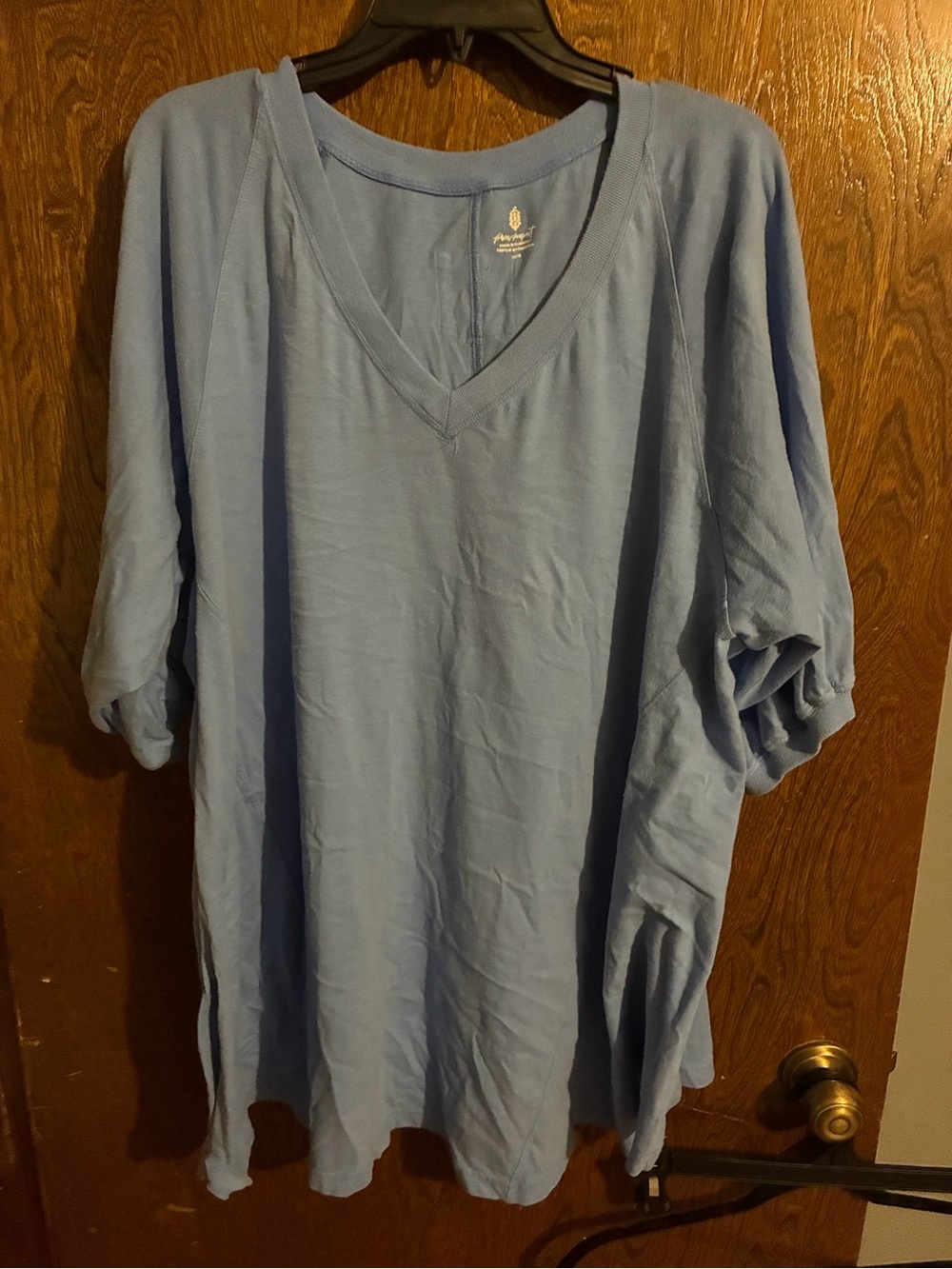 FP Movement by Free People Light Blue V-Neck Tunic Top
